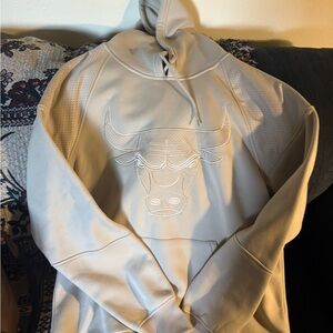 NBA Cream Hoodie with Bull Logo